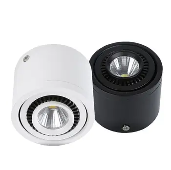  COB Dimmable LED Downlights7W 10W montażu Powierzchniowego Led Lampy Sufitowe Punktowe lampy z obrotem 360 stopni Led AC85-265V