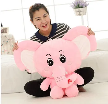  duży piękny pluszowy słoń zabawka różowy słoń lalka długi nos słonia lalka prezent lalki około 60 cm