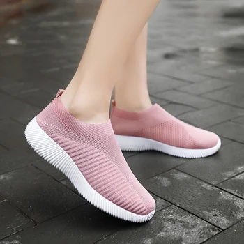  Nowe damskie obuwie buty obuwie sportowe superlekka i wygodne buty sportowe latająca tkane tenisa buty damskie na płaskiej podeszwie