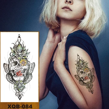  Tymczasowe Tatuaże Naklejki Czaszka Ponury Żniwiarz Pterozaurów Phoenix Nirwana Mężczyźni Kobiety Dziewczyna Kwiat Ręka Piersi Fałszywy Tatuaż Sprzedaż DIY